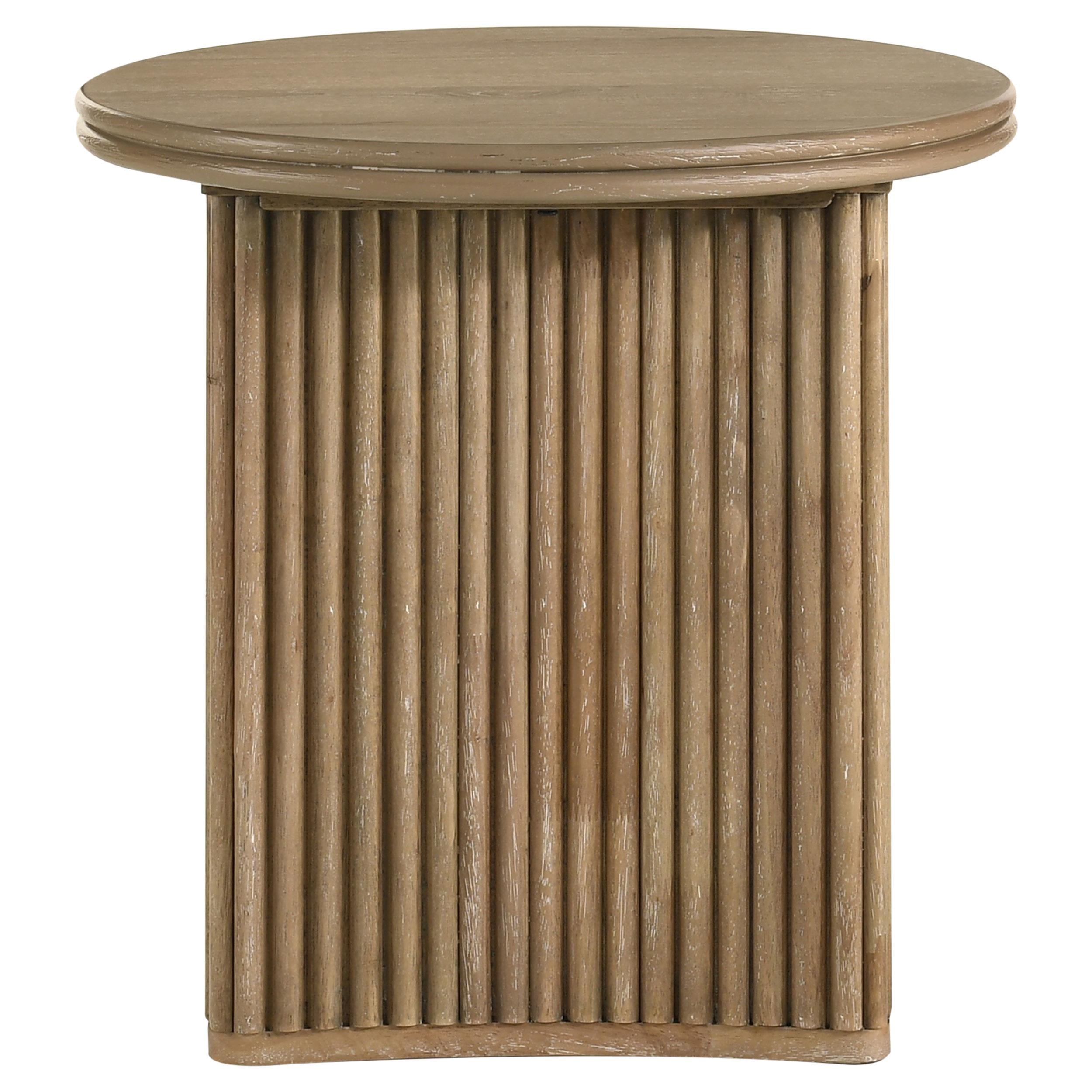  Coaster Furniture Adina 722938-S3 3-piece Round Coffee Table Set - Distressed Light Brown IMAGE 13