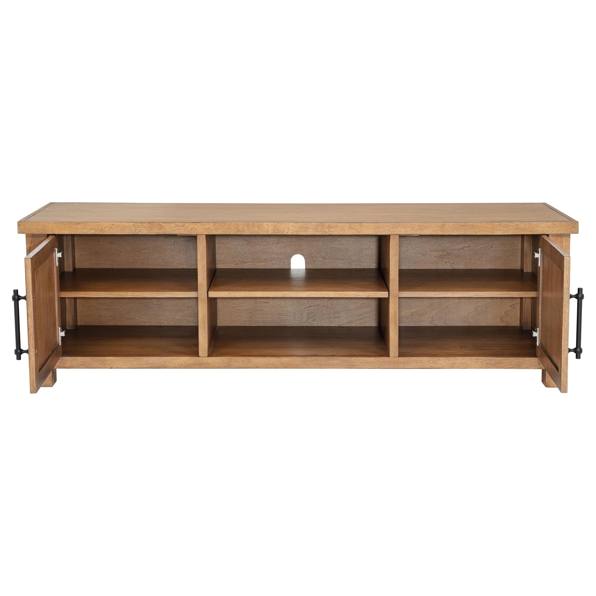  Coaster Furniture Beasley 723323 2-Door 71-Inch Wood TV Stand Media Console - Golden Oak IMAGE 3