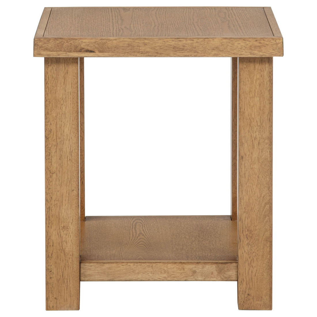  Coaster Furniture Beasley 723327 Square Wood Side Table With Shelf - Golden Oak IMAGE 1