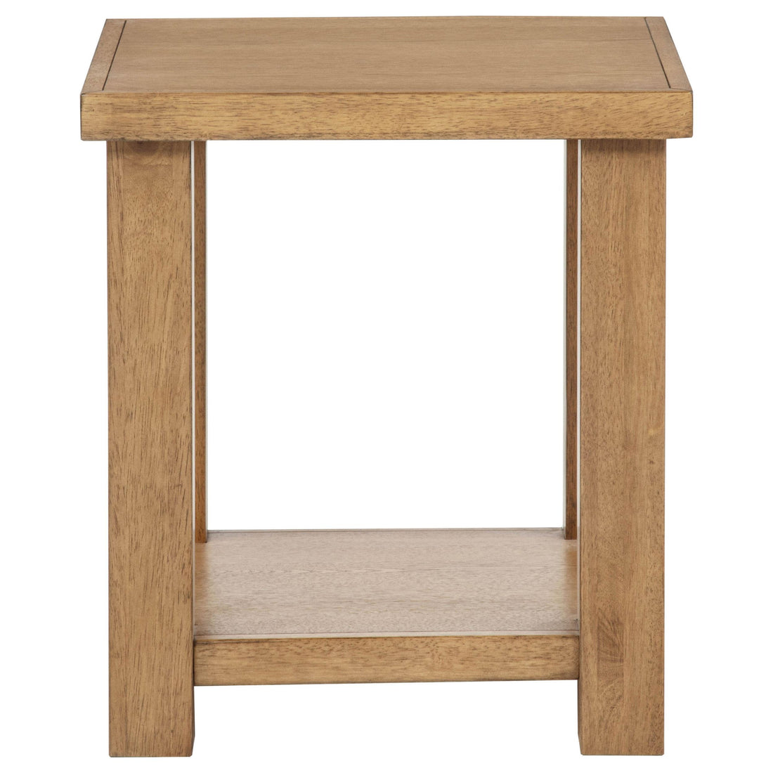  Coaster Furniture Beasley 723327 Square Wood Side Table With Shelf - Golden Oak IMAGE 1