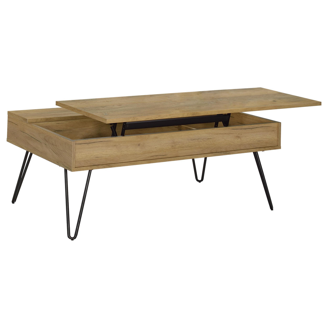  Coaster Furniture Fanning 723368-S2 2-piece Lift Top Coffee and End Table Set - Golden Oak IMAGE 1