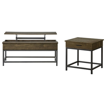  Coaster Furniture Byers 723778-S2 2-piece Lift Top Coffee and End Table Set - Brown Oak IMAGE 1
