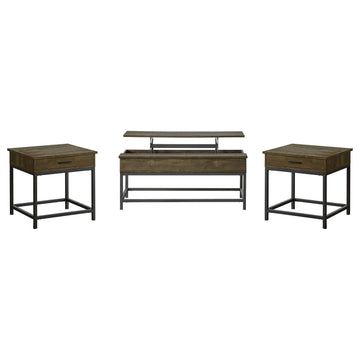  Coaster Furniture Byers 723778-S3 3-piece Lift Top Coffee and End Table Set - Brown Oak IMAGE 1