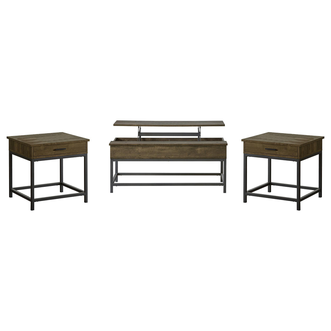  Coaster Furniture Byers 723778-S3 3-piece Lift Top Coffee and End Table Set - Brown Oak IMAGE 1