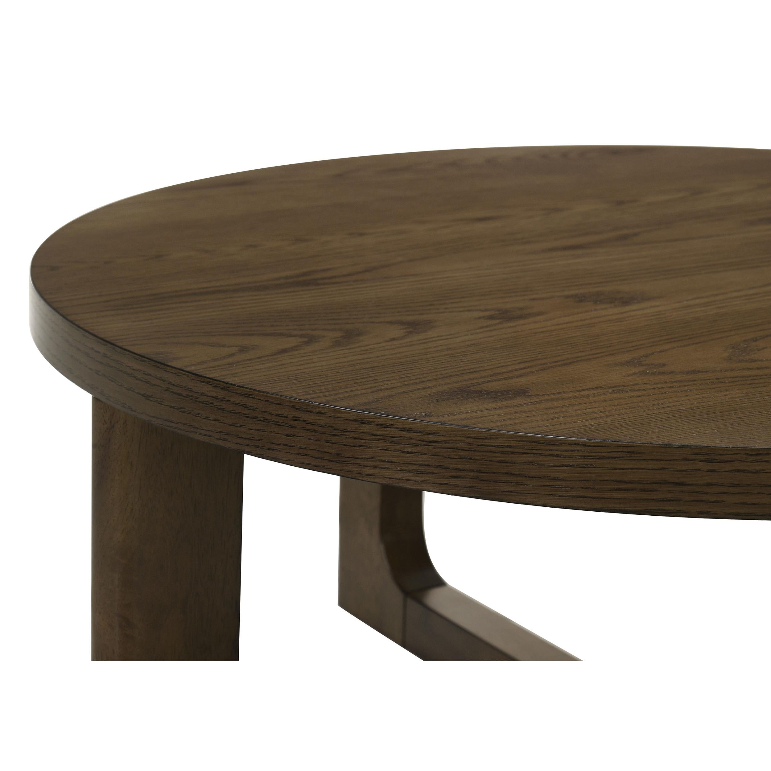  Coaster Furniture Kessler 735998 Round Sculptural Wood Coffee Table - Brown IMAGE 4