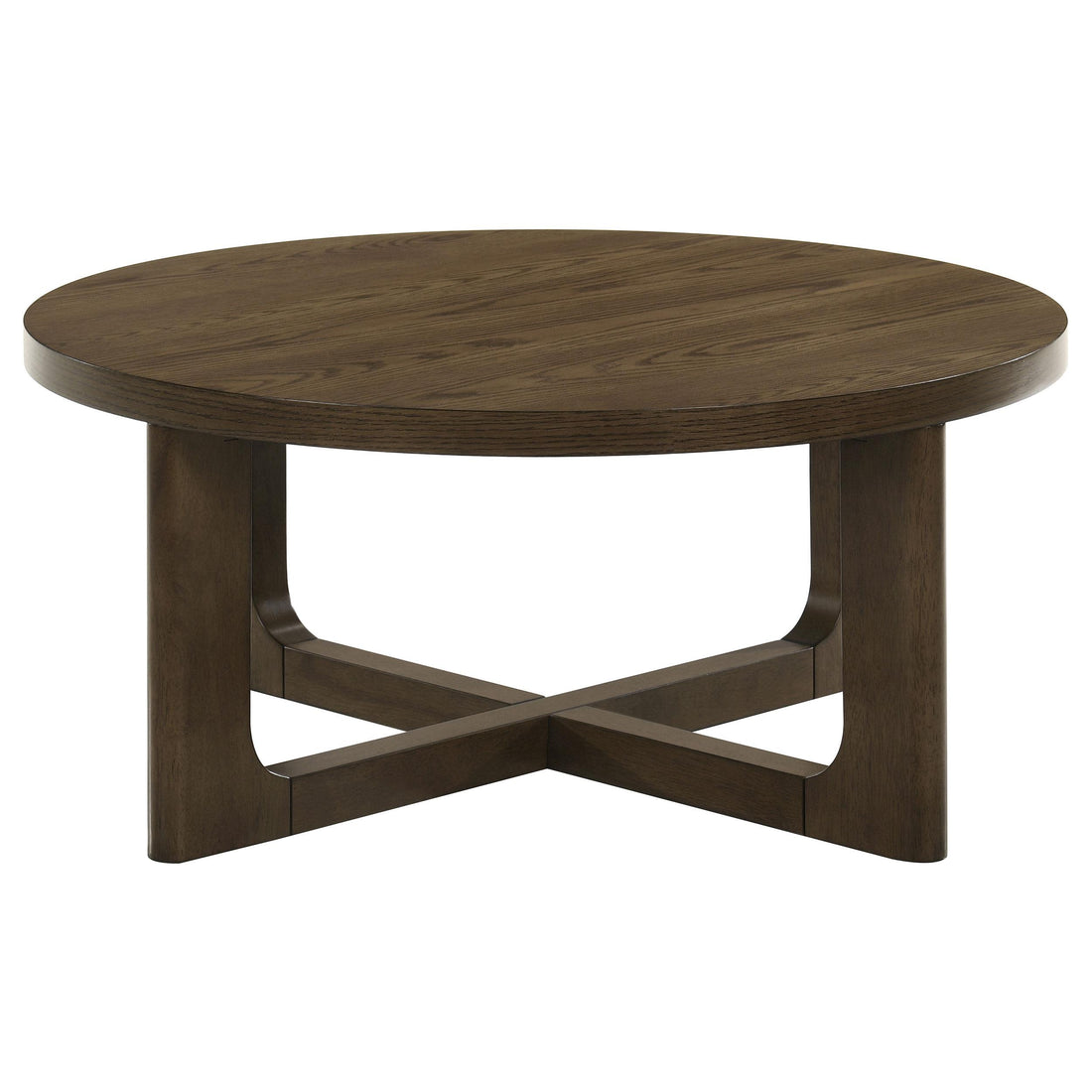  Coaster Furniture Kessler 735998-S3 3-piece Round Sculptural Wood Coffee Table Set - Brown IMAGE 1