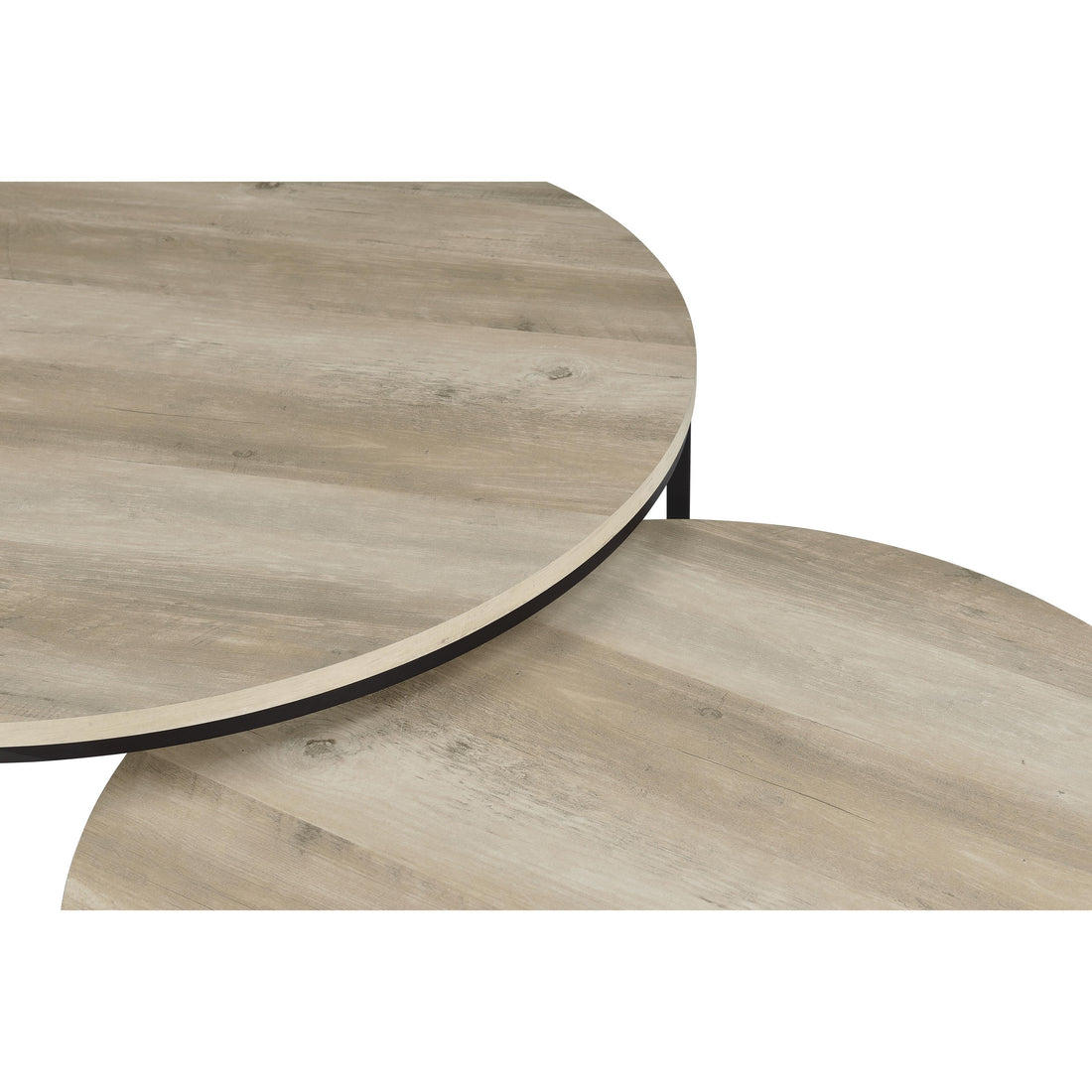  Coaster Furniture Lainey 736040 2-piece Round Nesting Coffee Table - Distressed Pine IMAGE 1