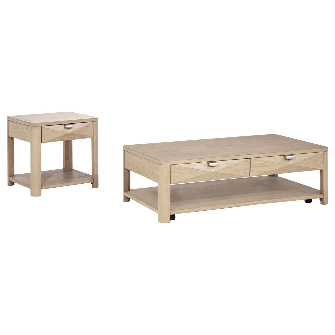  Coaster Furniture Marcelo 736058-S2 2-piece Coffee Table Set with Storage - Light Elm IMAGE 1