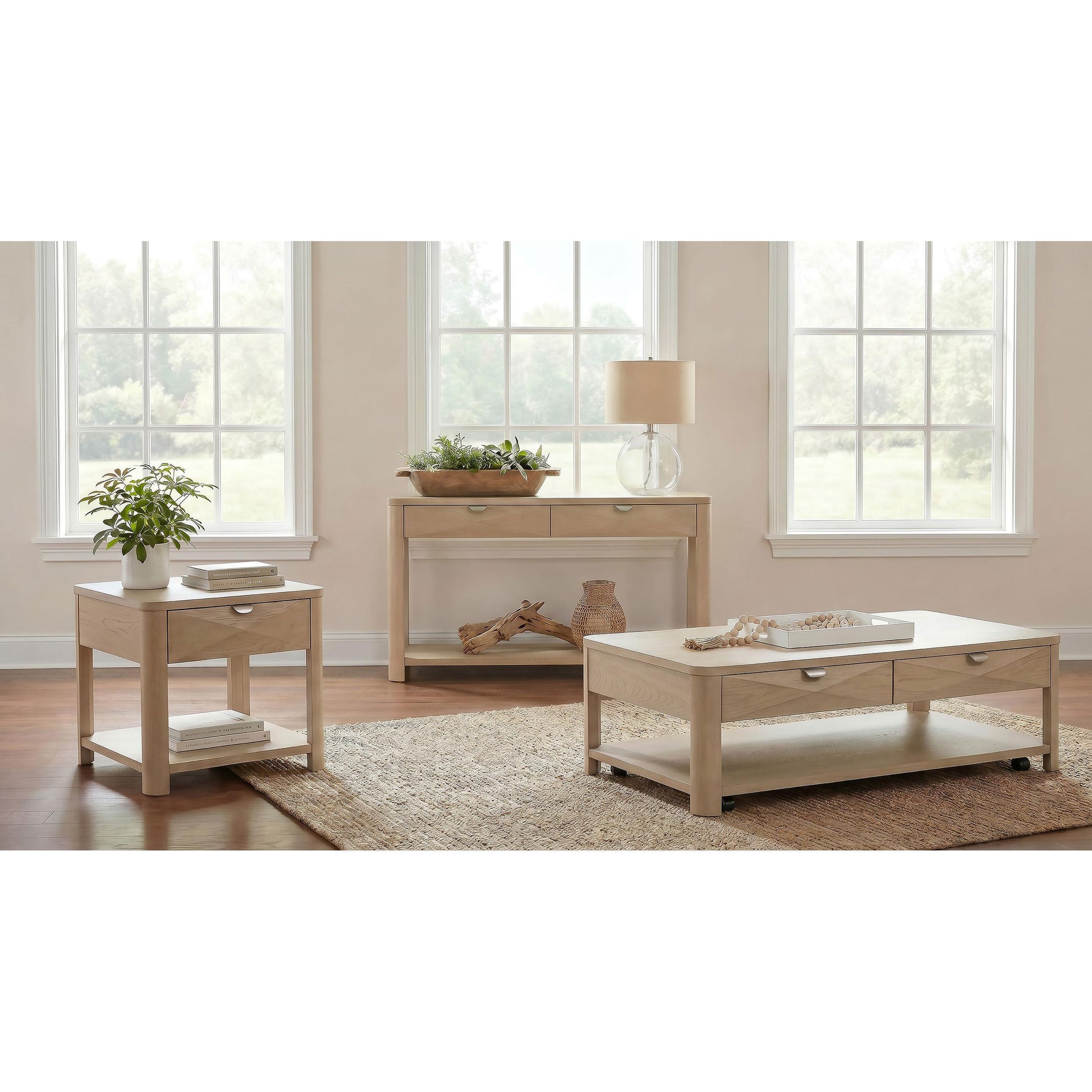  Coaster Furniture Marcelo 736059 Sofa Console Table with 2 Drawers and Shelf - Light Elm IMAGE 15