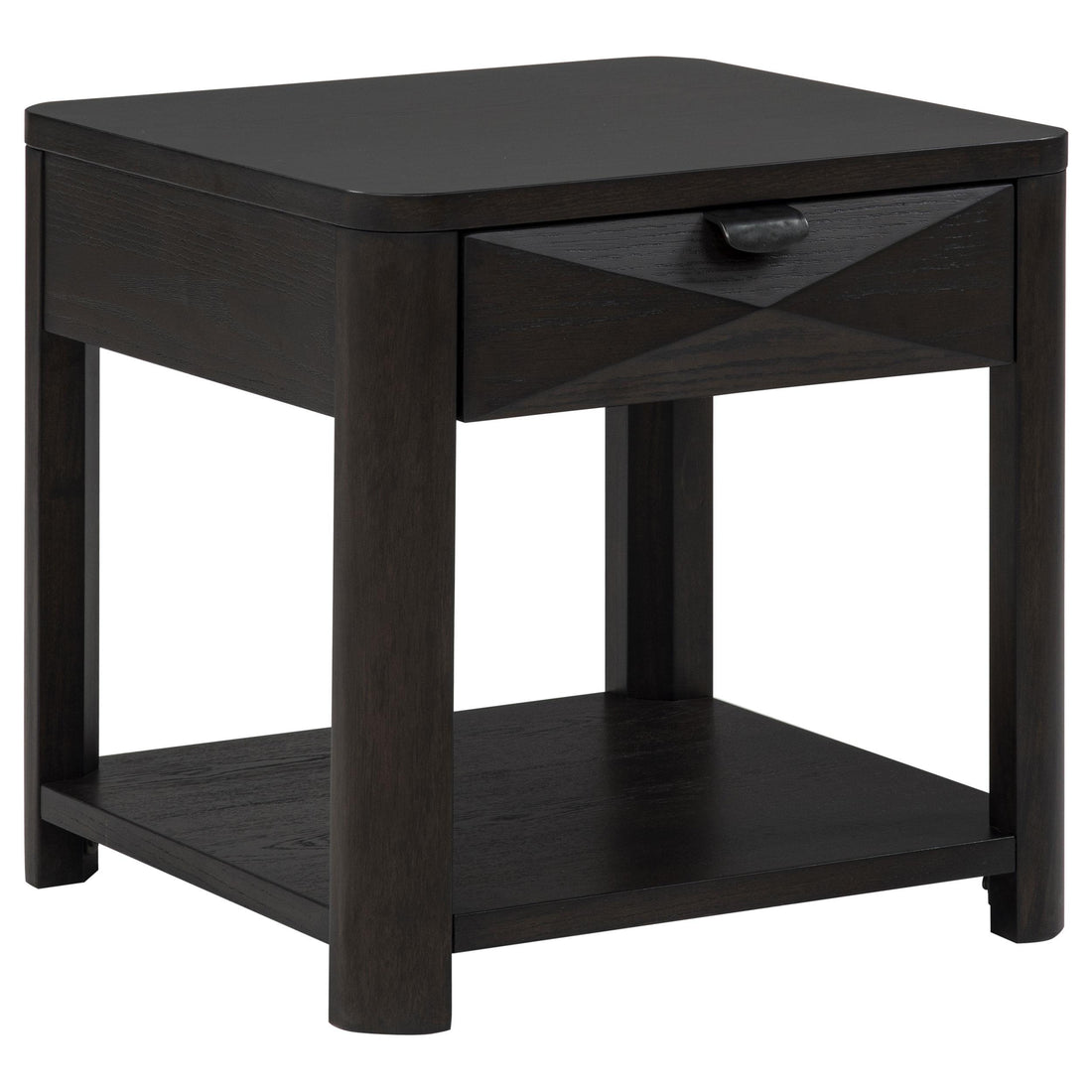  Coaster Furniture Marcelo 736067 Wood End Table with Drawer and Shelf - Coffee IMAGE 1