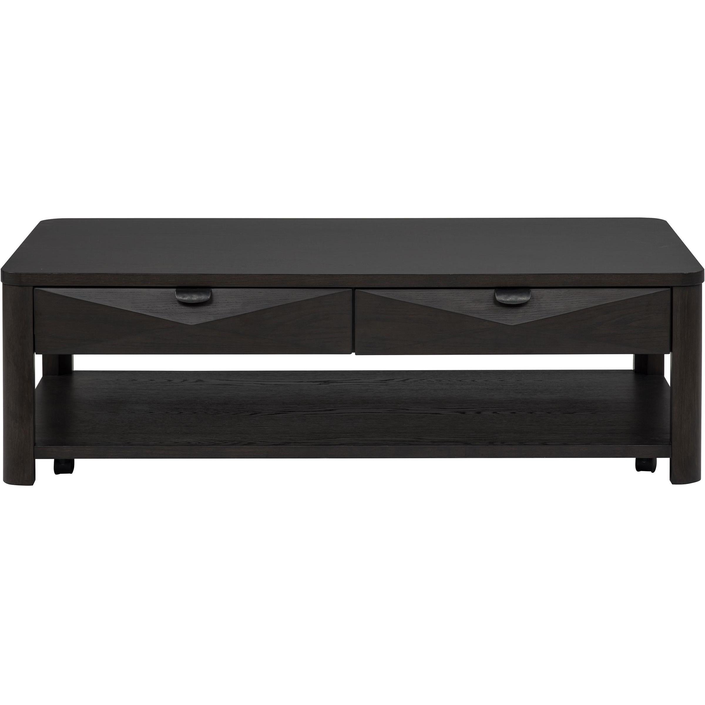  Coaster Furniture Marcelo 736068 Wood Coffee Table with 2 Drawers and Shelf - Coffee IMAGE 4