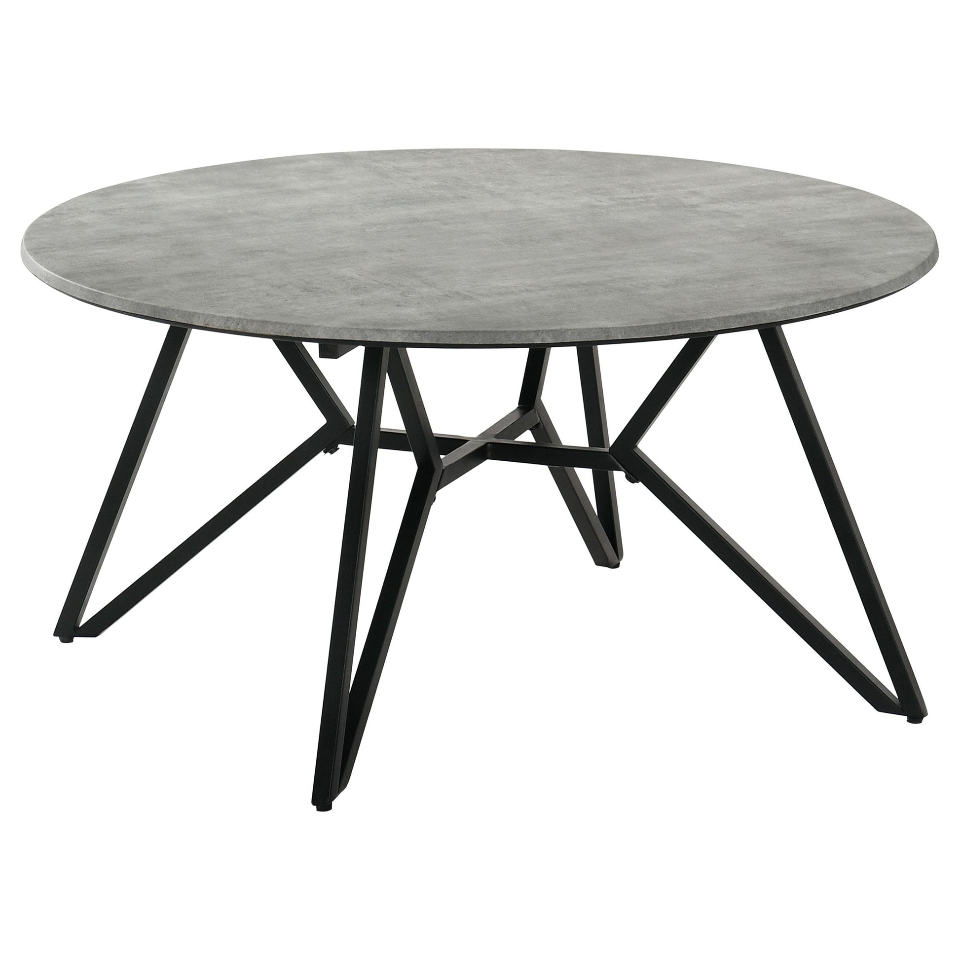  Coaster Furniture Hadi 736178-S2 2-piece Round SmartTop Coffee and End Table Set - Cement IMAGE 8