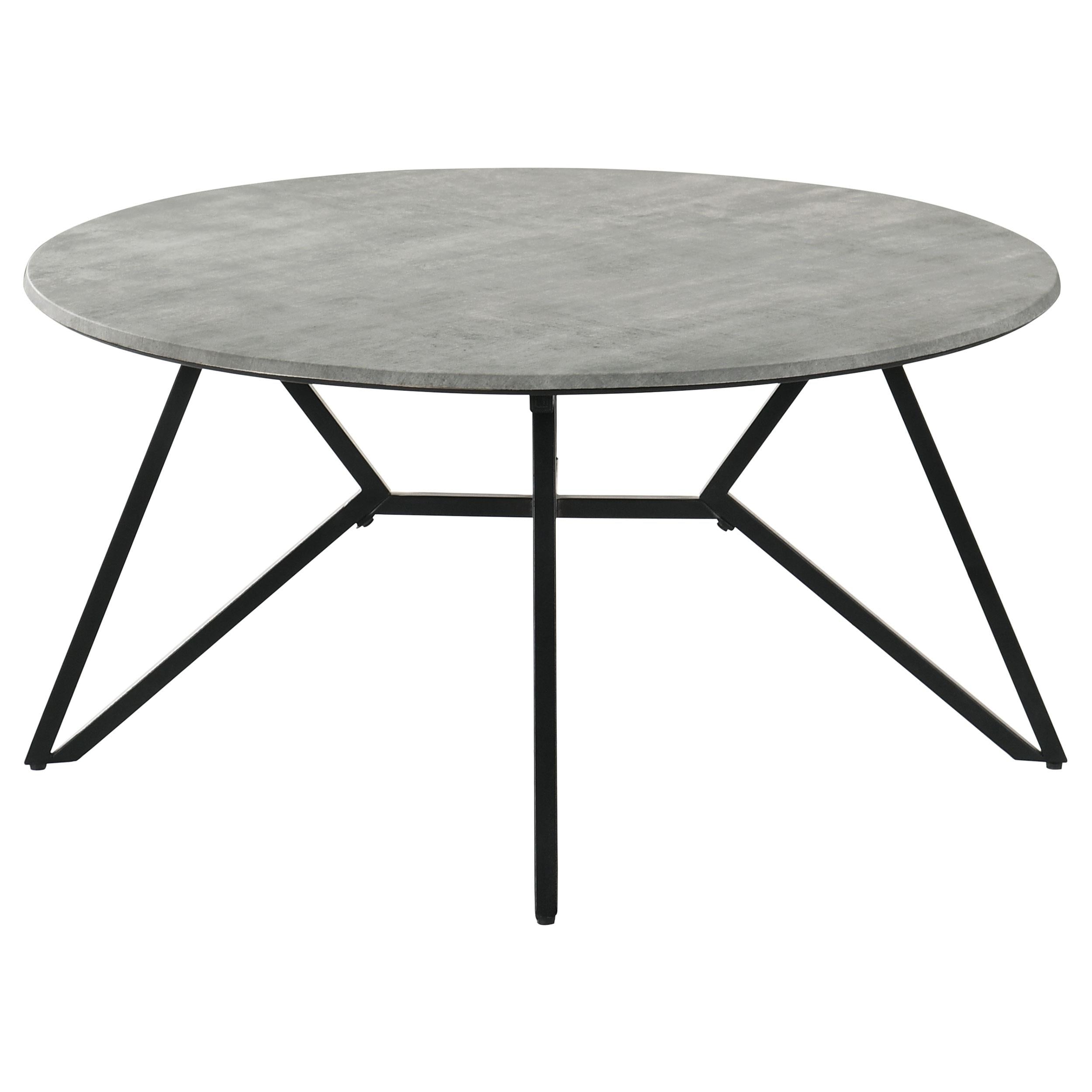  Coaster Furniture Hadi 736178-S3 3-piece Round SmartTop Coffee and End Table Set - Cement IMAGE 3