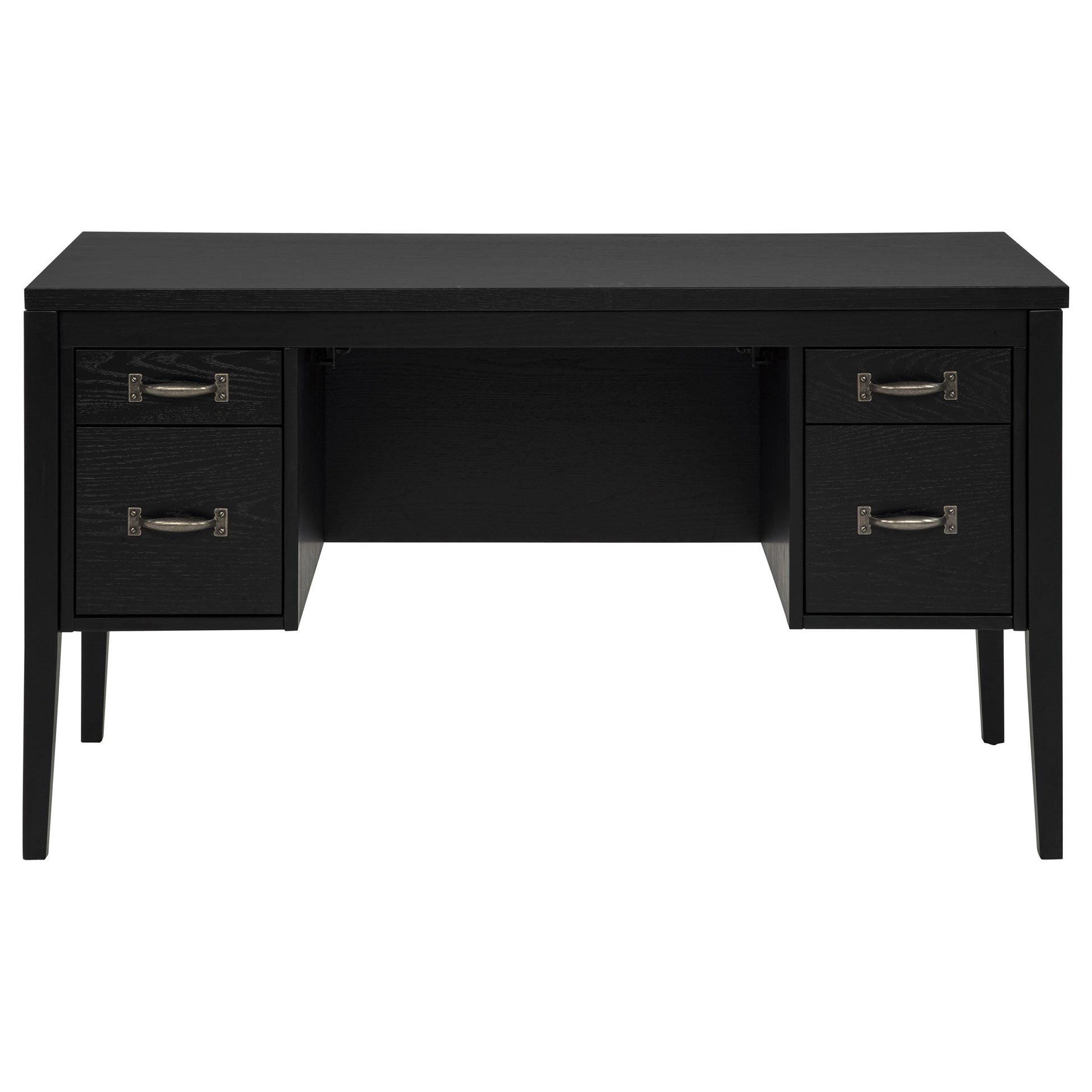  Coaster Furniture Graham 800866 54-inch 4-drawer Double Pedestal Lift Top Computer Desk - Black IMAGE 6