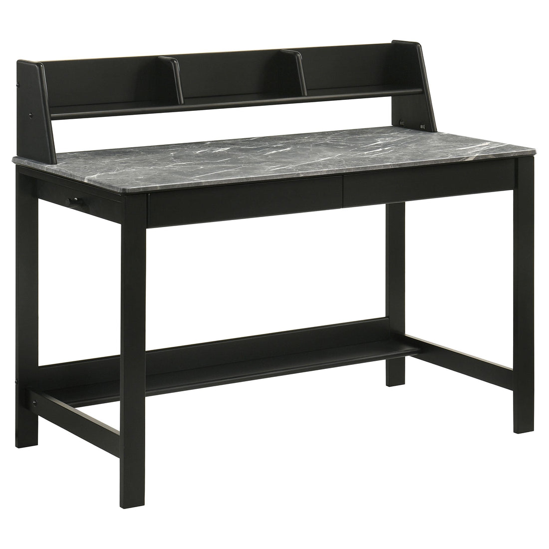  Coaster Furniture Besler 801076 47-inch SmartTop Writing Desk with Shelf - Grey Stone/Black IMAGE 1