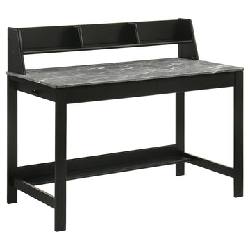  Coaster Furniture Besler 801076 47-inch SmartTop Writing Desk with Shelf - Grey Stone/Black IMAGE 1