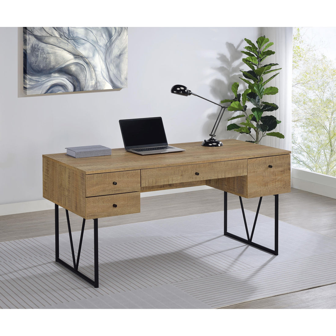  Coaster Furniture Analiese 801851 63-inch 4-drawer Writing Desk - Mango IMAGE 1