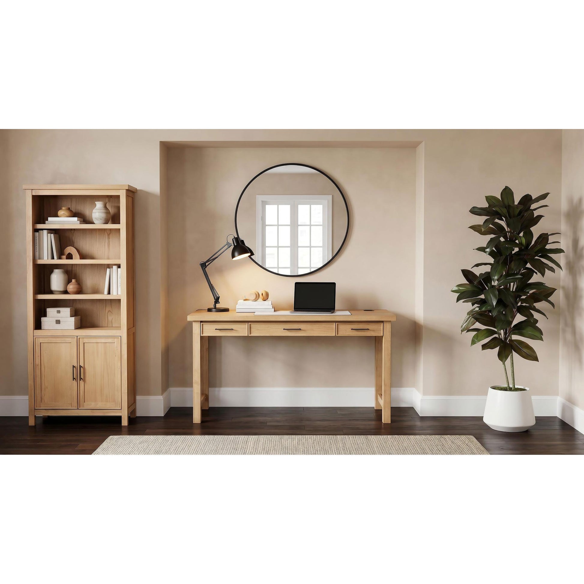  Coaster Furniture Vermes 802061 55-inch 3-drawer Writing Desk with Power Outlet - Light Ash IMAGE 15