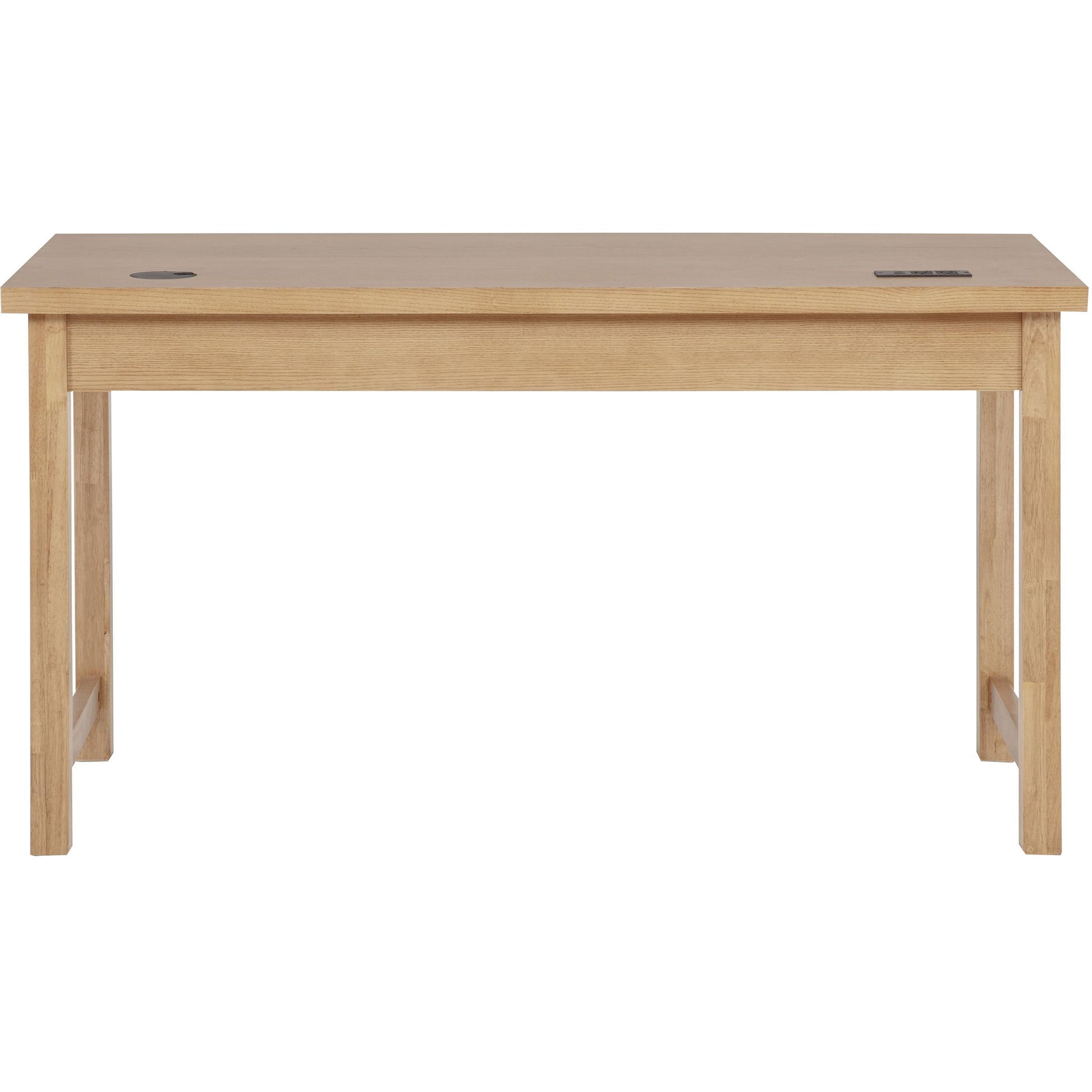  Coaster Furniture Vermes 802061 55-inch 3-drawer Writing Desk with Power Outlet - Light Ash IMAGE 7