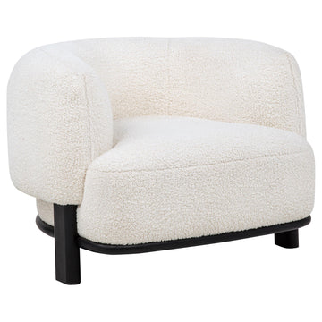  Coaster Furniture Lawler 901372 Upholstered Barrel Back Accent Chair - Ivory/Black IMAGE 1