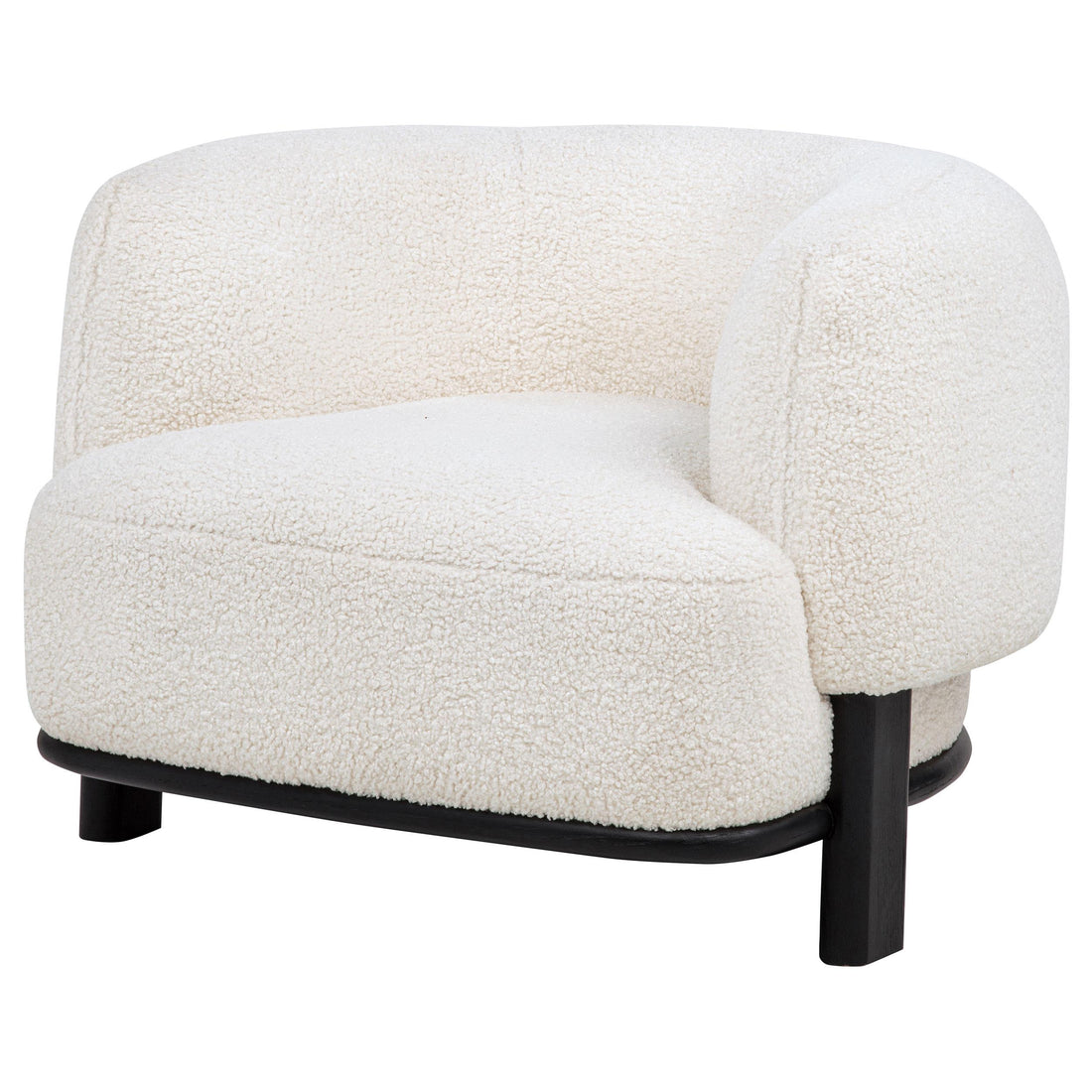  Coaster Furniture Lawler 901372 Upholstered Barrel Back Accent Chair - Ivory/Black IMAGE 1