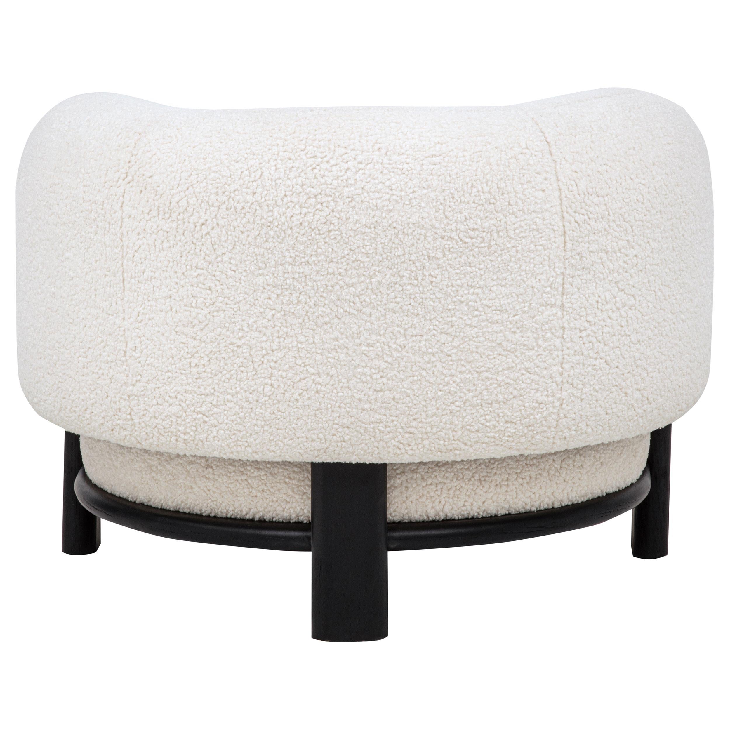  Coaster Furniture Lawler 901372 Upholstered Barrel Back Accent Chair - Ivory/Black IMAGE 2
