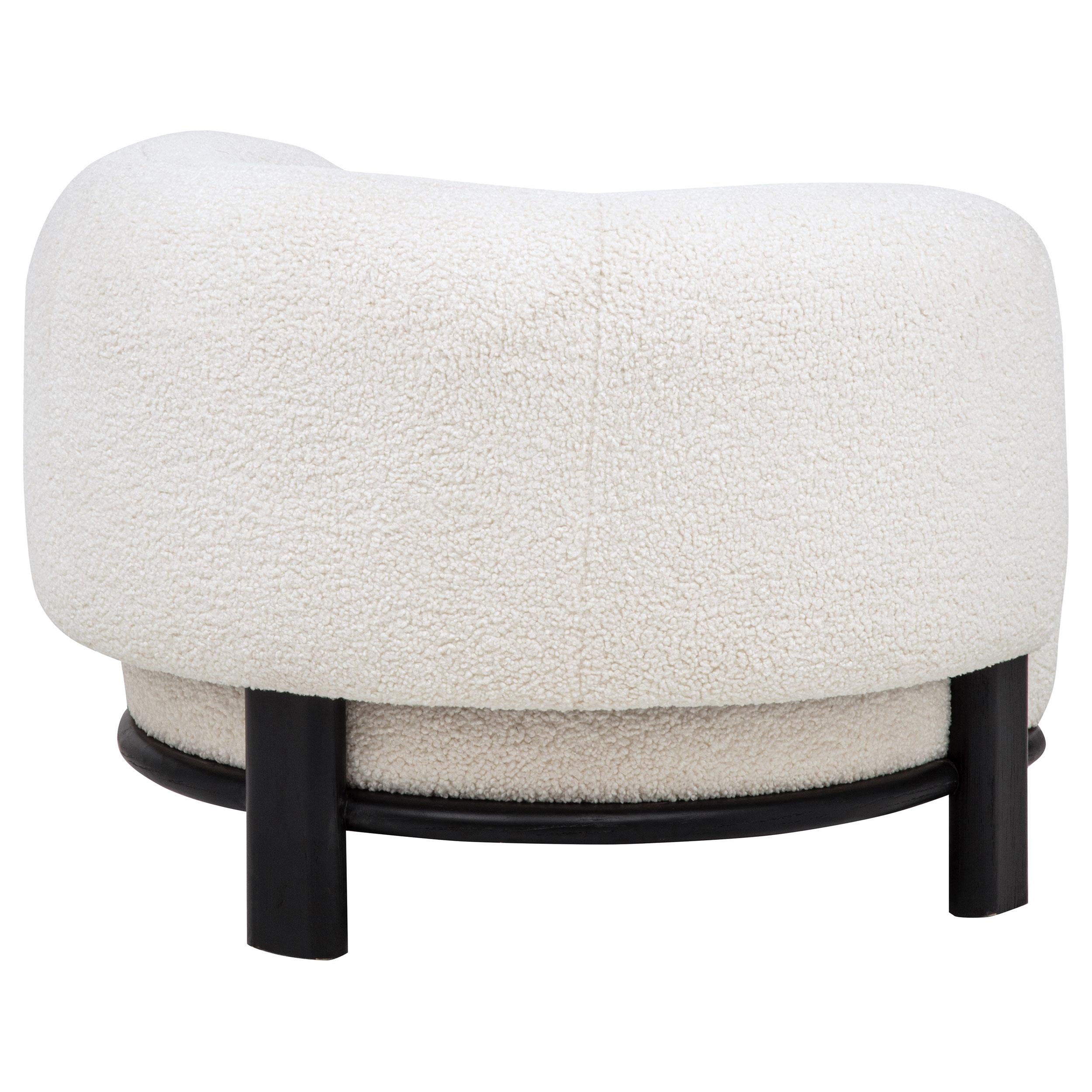  Coaster Furniture Lawler 901372 Upholstered Barrel Back Accent Chair - Ivory/Black IMAGE 4