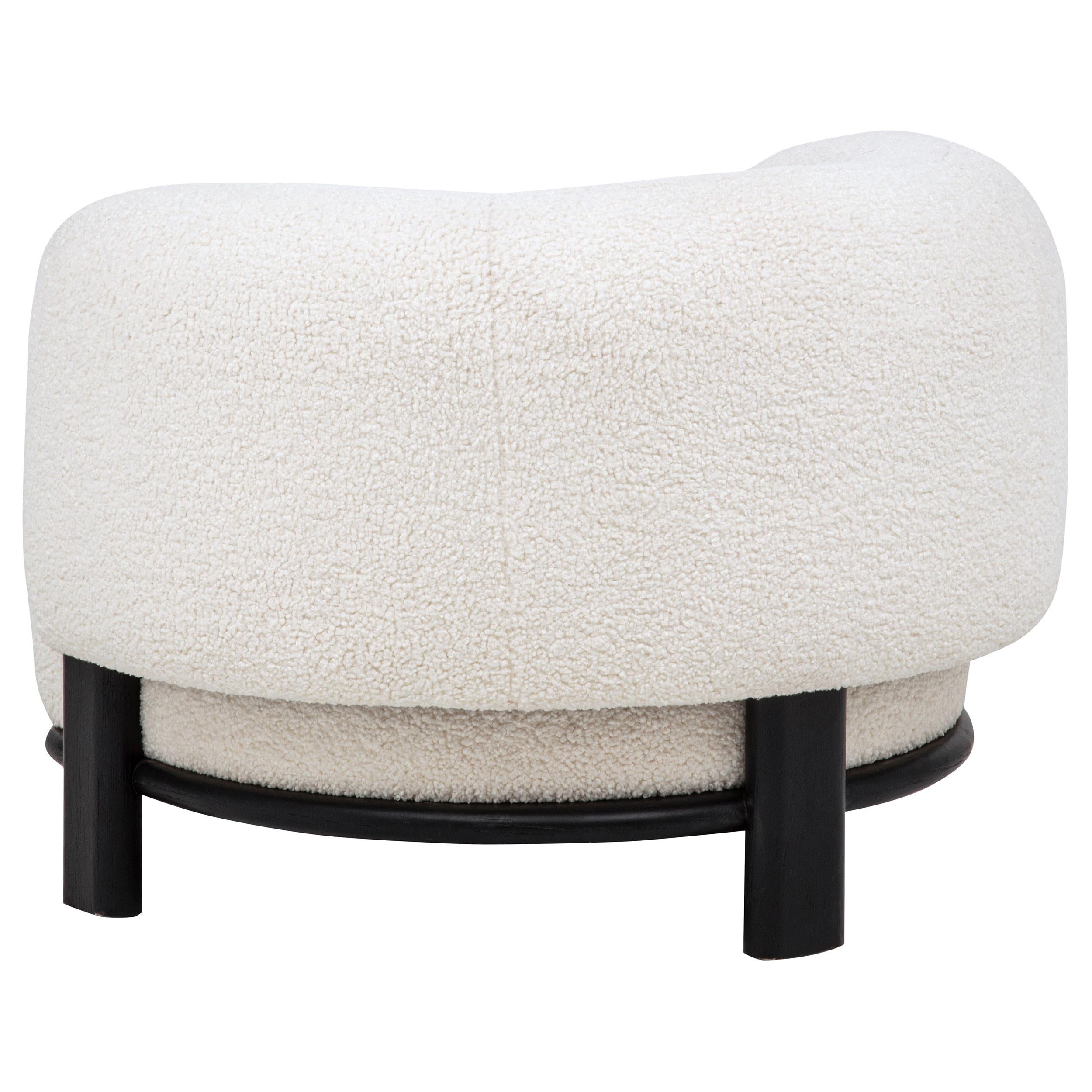  Coaster Furniture Lawler 901372 Upholstered Barrel Back Accent Chair - Ivory/Black IMAGE 8