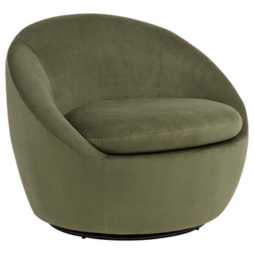  Coaster Furniture Myernick 903229 Velvet Upholstered Swivel Accent Chair - Olive IMAGE 1