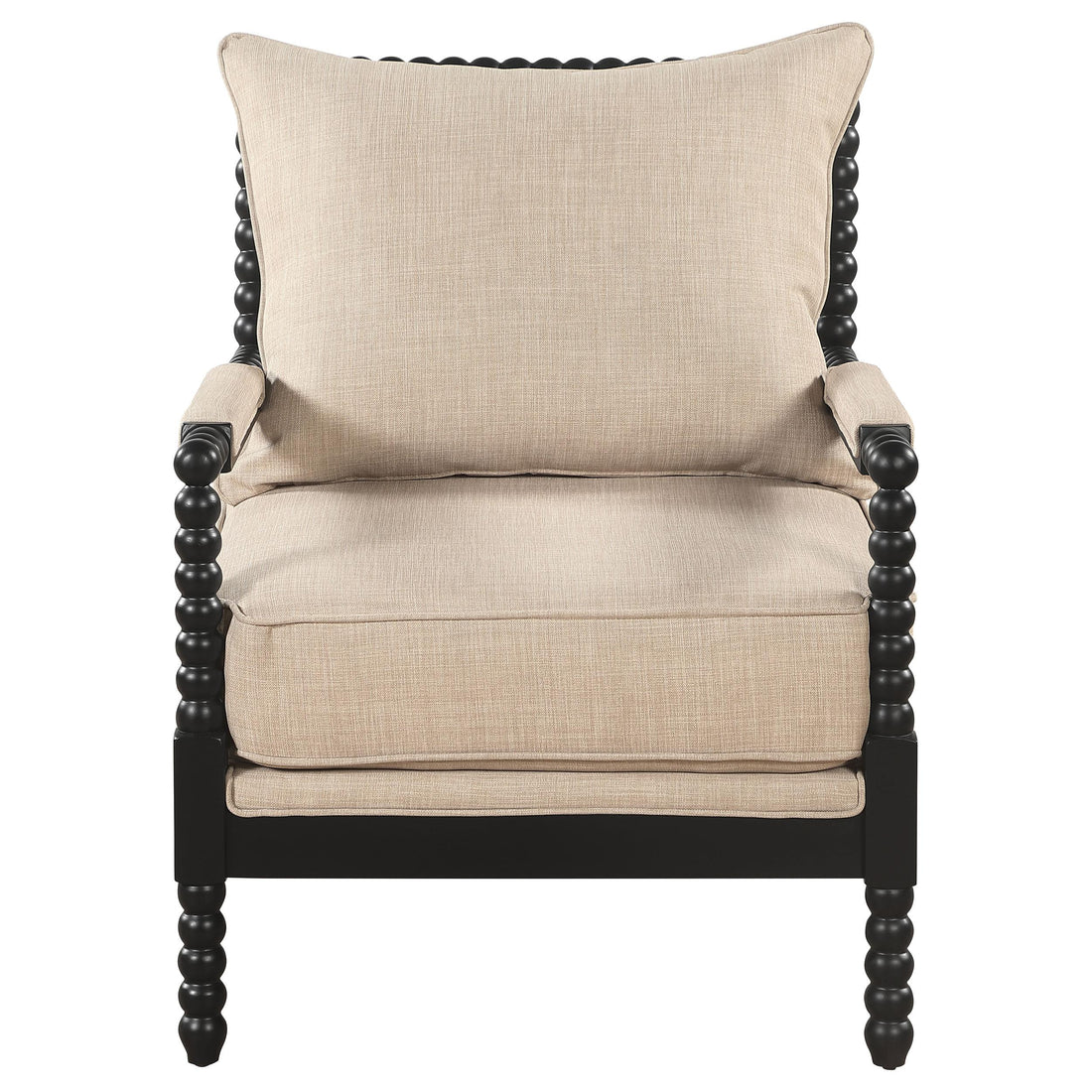  Coaster Furniture Blanchett 903237 Upholstered Bobbin Accent Chair - Beige/Black IMAGE 1