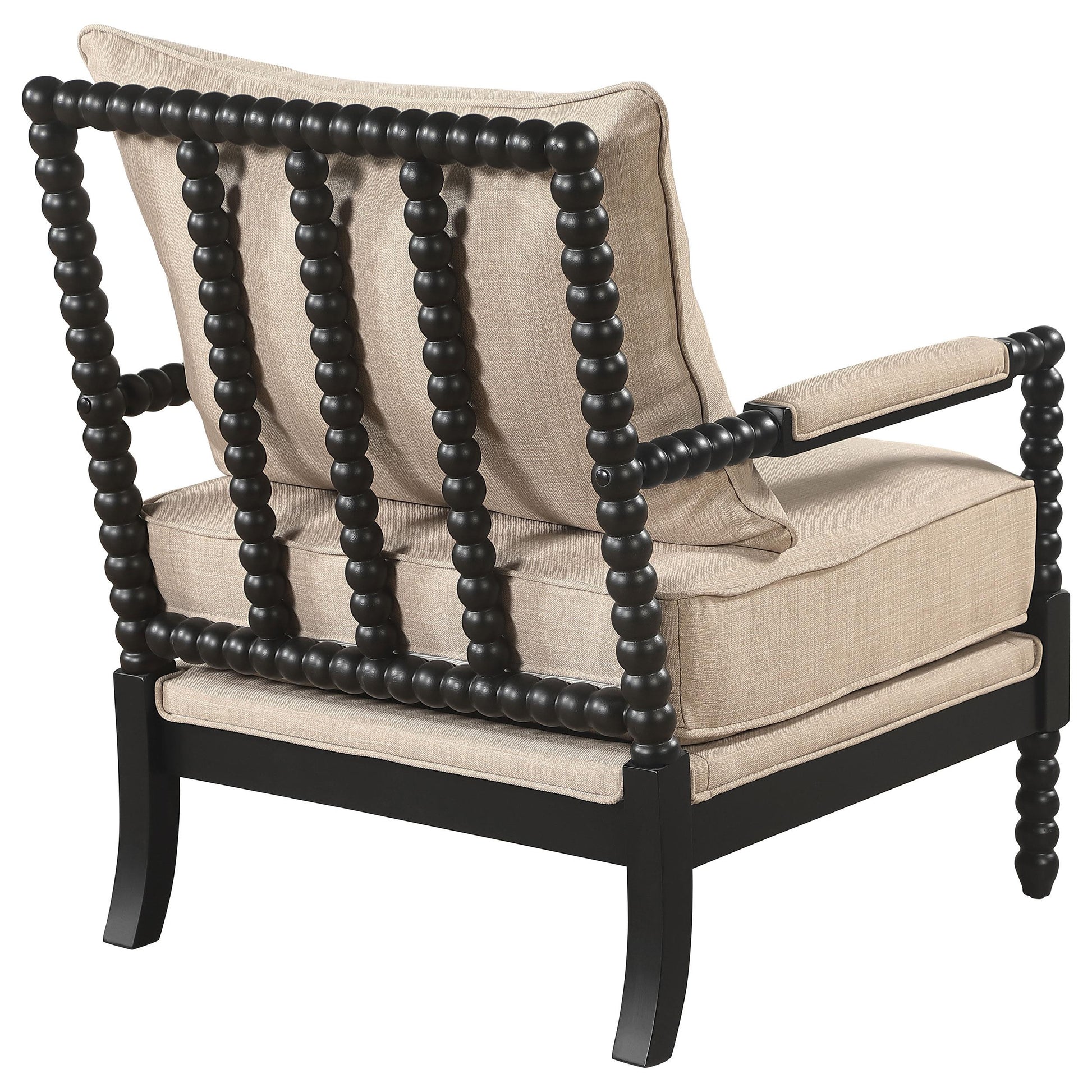  Coaster Furniture Blanchett 903237 Upholstered Bobbin Accent Chair - Beige/Black IMAGE 5