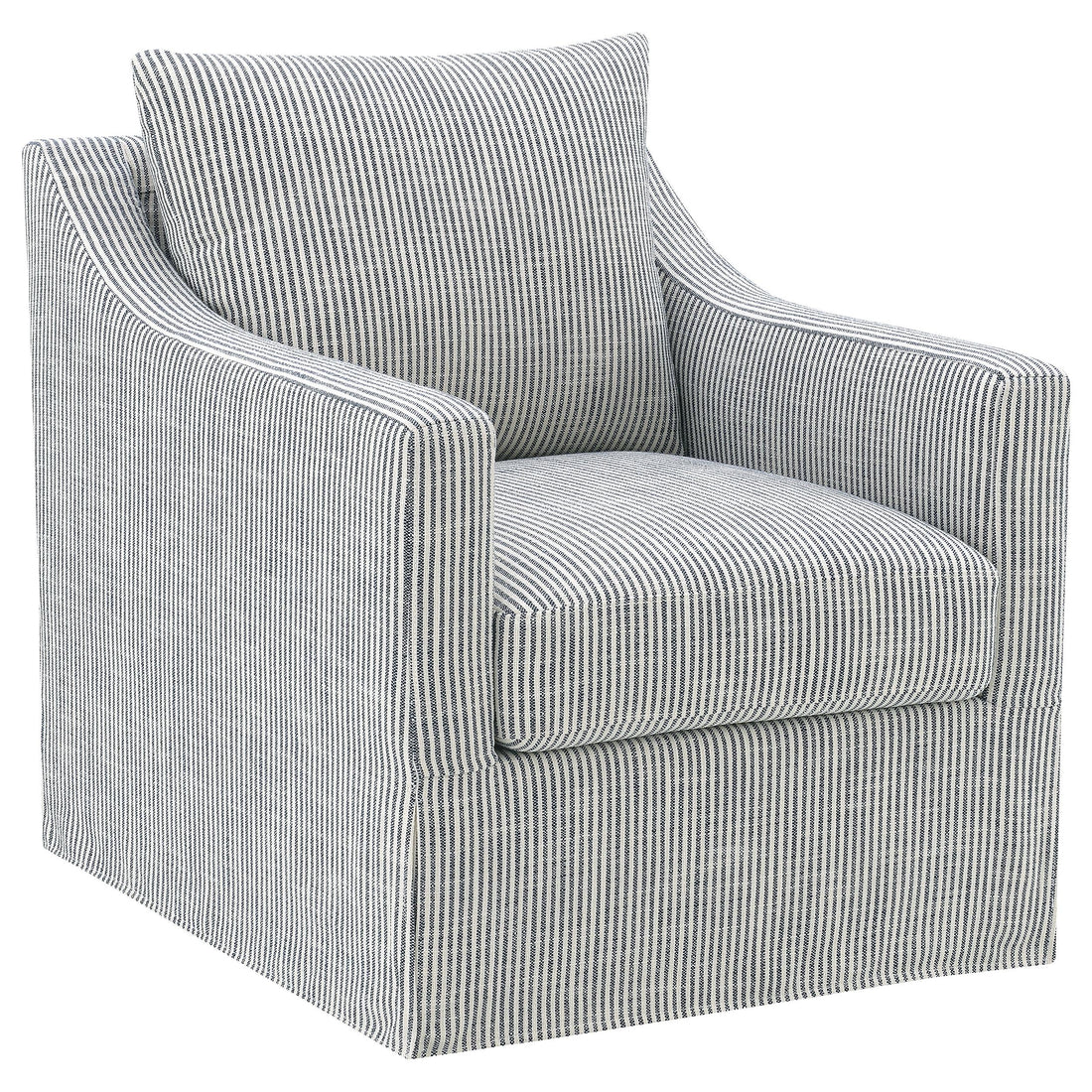  Coaster Furniture Winter 904137 Upholstered Sloped Arm Accent Swivel Chair - Grey IMAGE 1