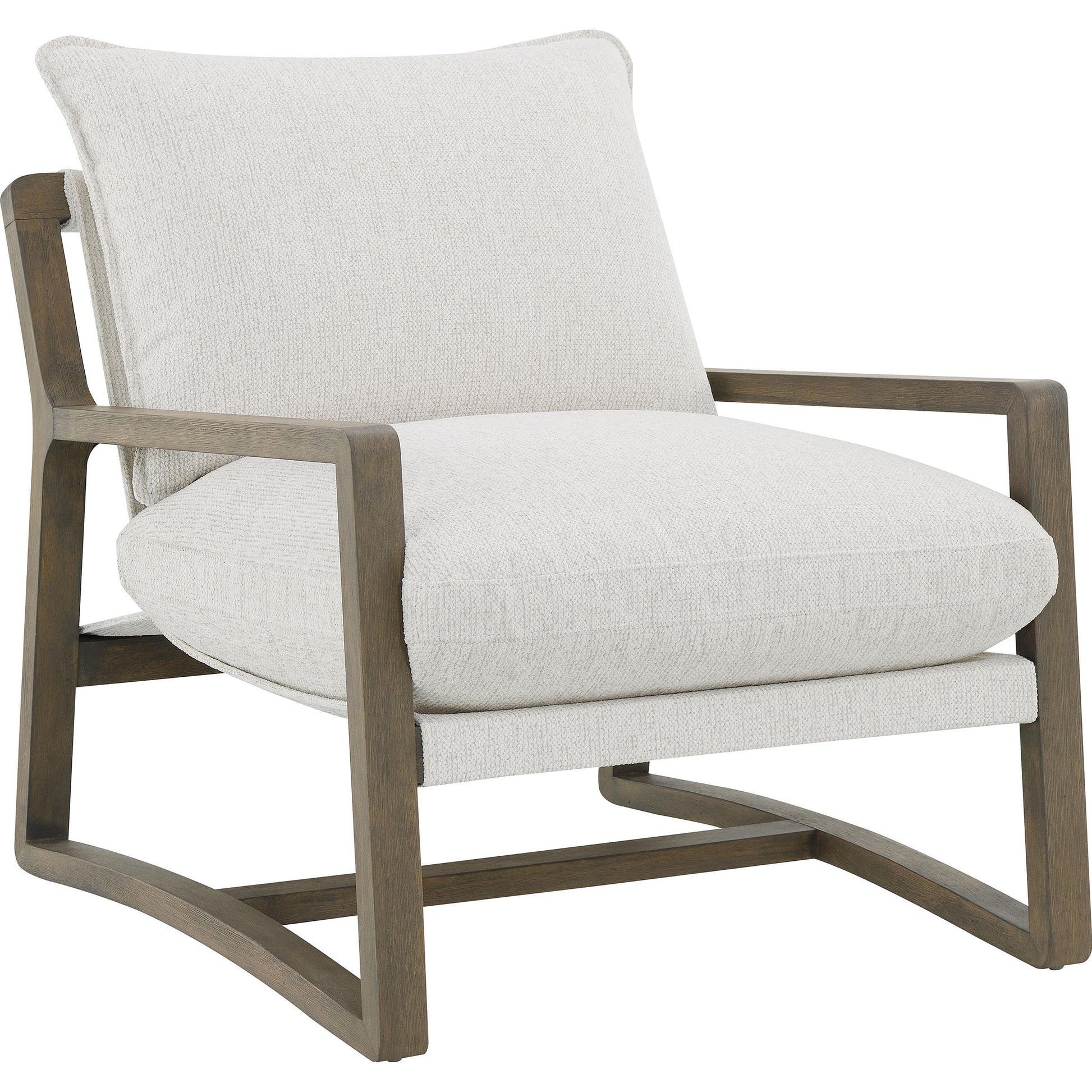  Coaster Furniture Geneva 907509 Boucle Upholstered Wood Arm Accent Chair - Sand IMAGE 1