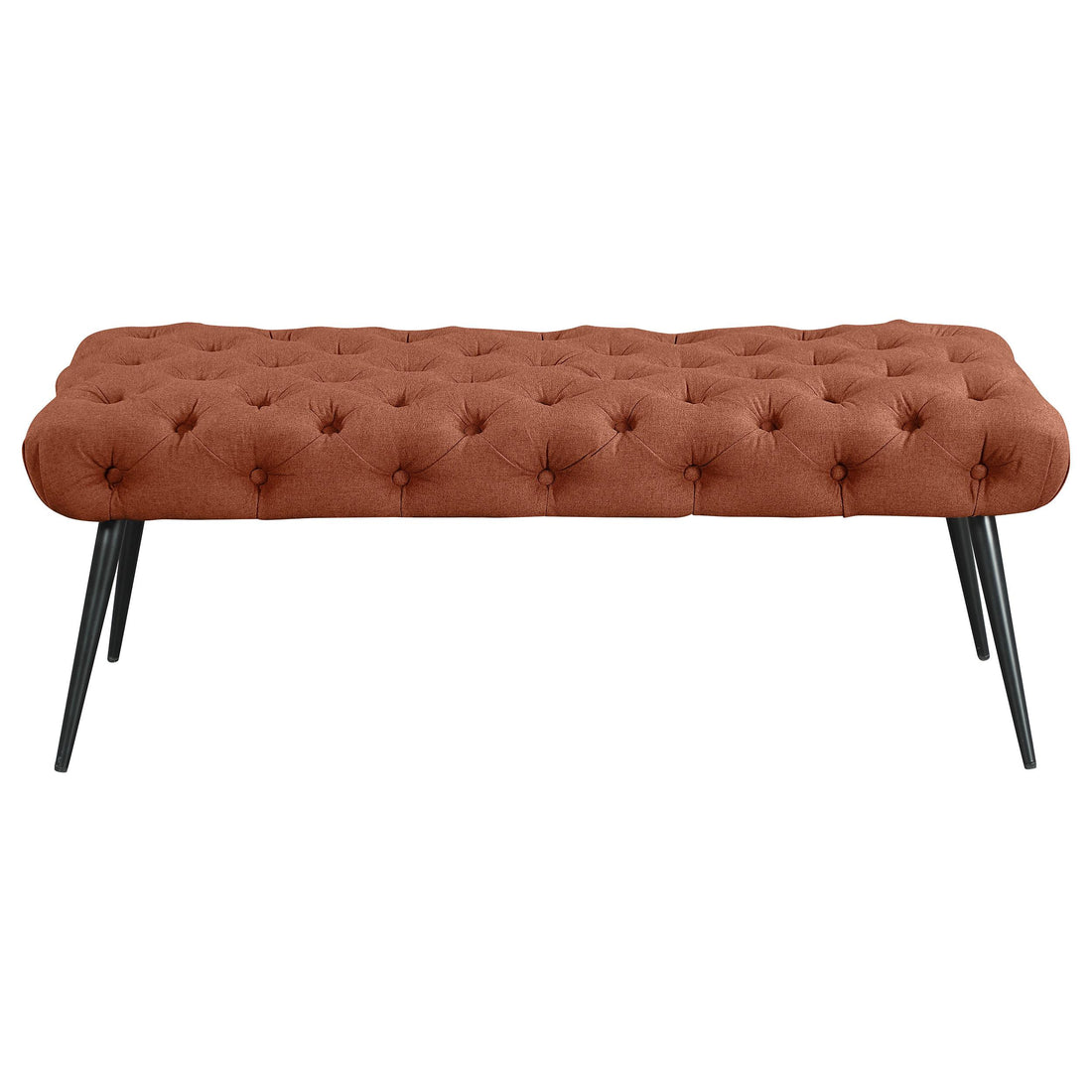 Coaster Furniture Ella 910335 Upholstered Tufted Bench Metal Legs - Rust IMAGE 1