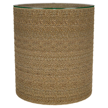  Coaster Furniture Halden 930270 Round Woven Seagrass Accent Side Table - Light Brown IMAGE 1