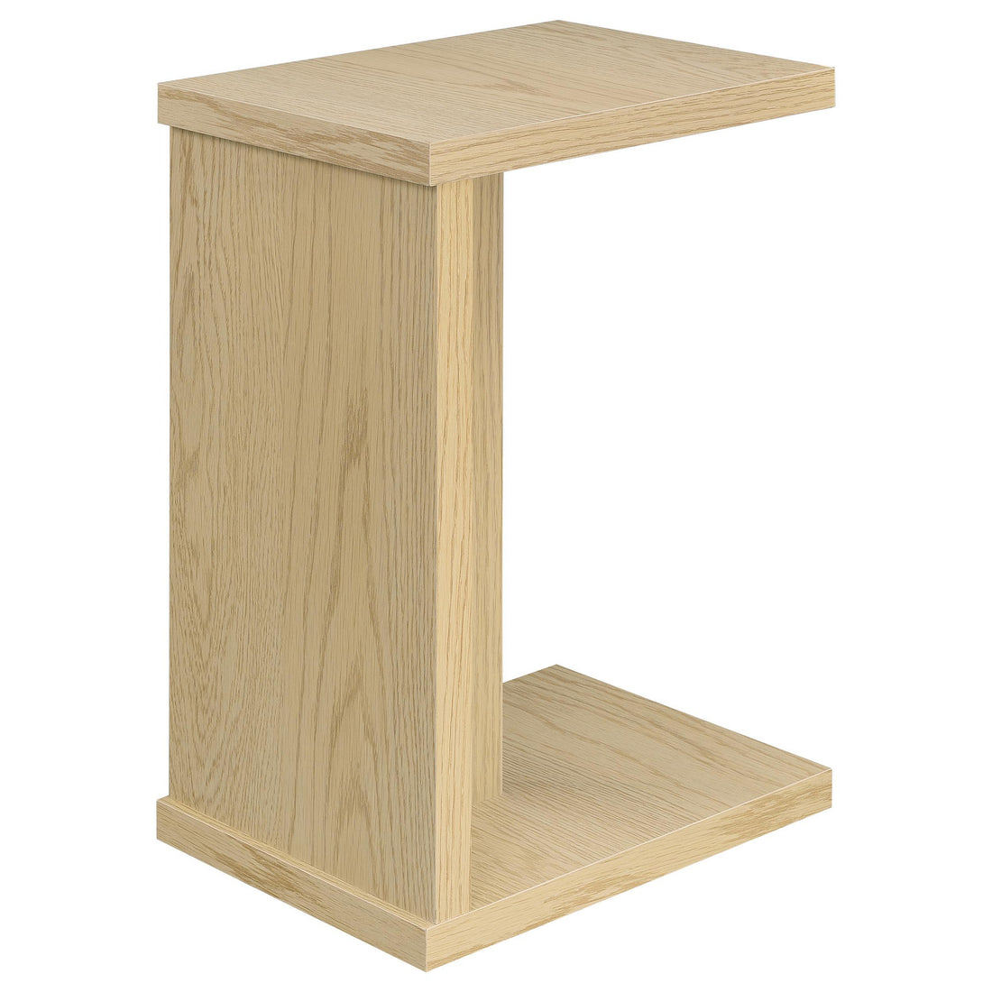  Coaster Furniture Clower 930275 Engineered Wood C-Shaped Sofa Side Table - Light Oak IMAGE 1