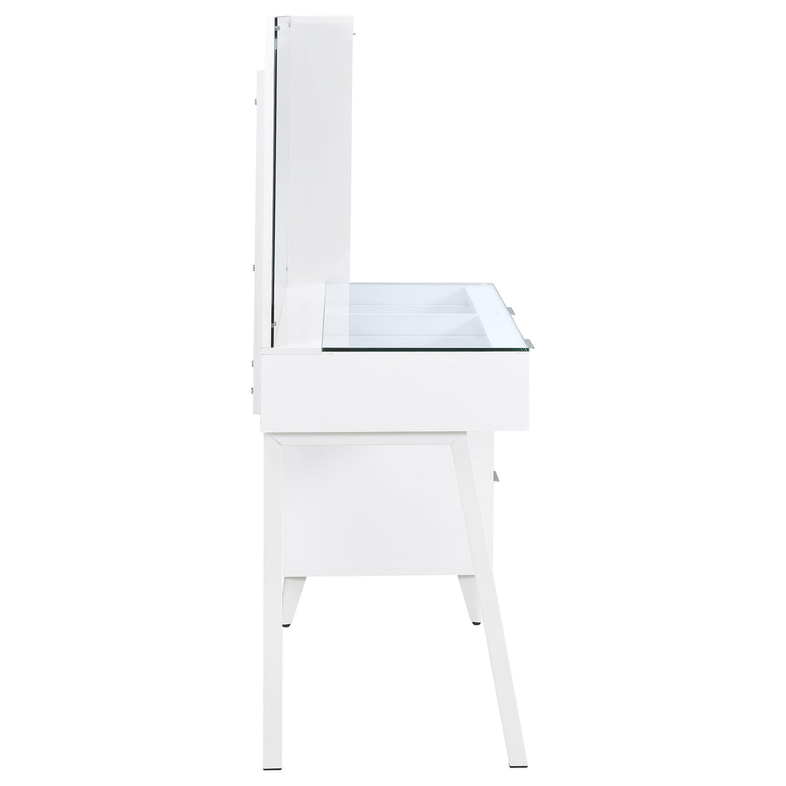  Coaster Furniture Souza 930282 5-Drawer Makeup Vanity Table With LED Mirror - White High Gloss IMAGE 1