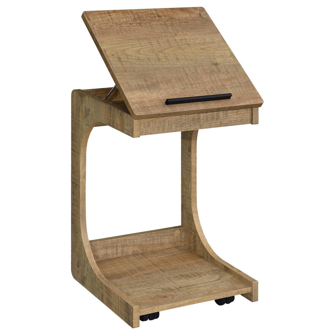  Coaster Furniture Ralston 930292 C-Shaped Lift-Top Sofa Side Table With Casters - Mango IMAGE 1