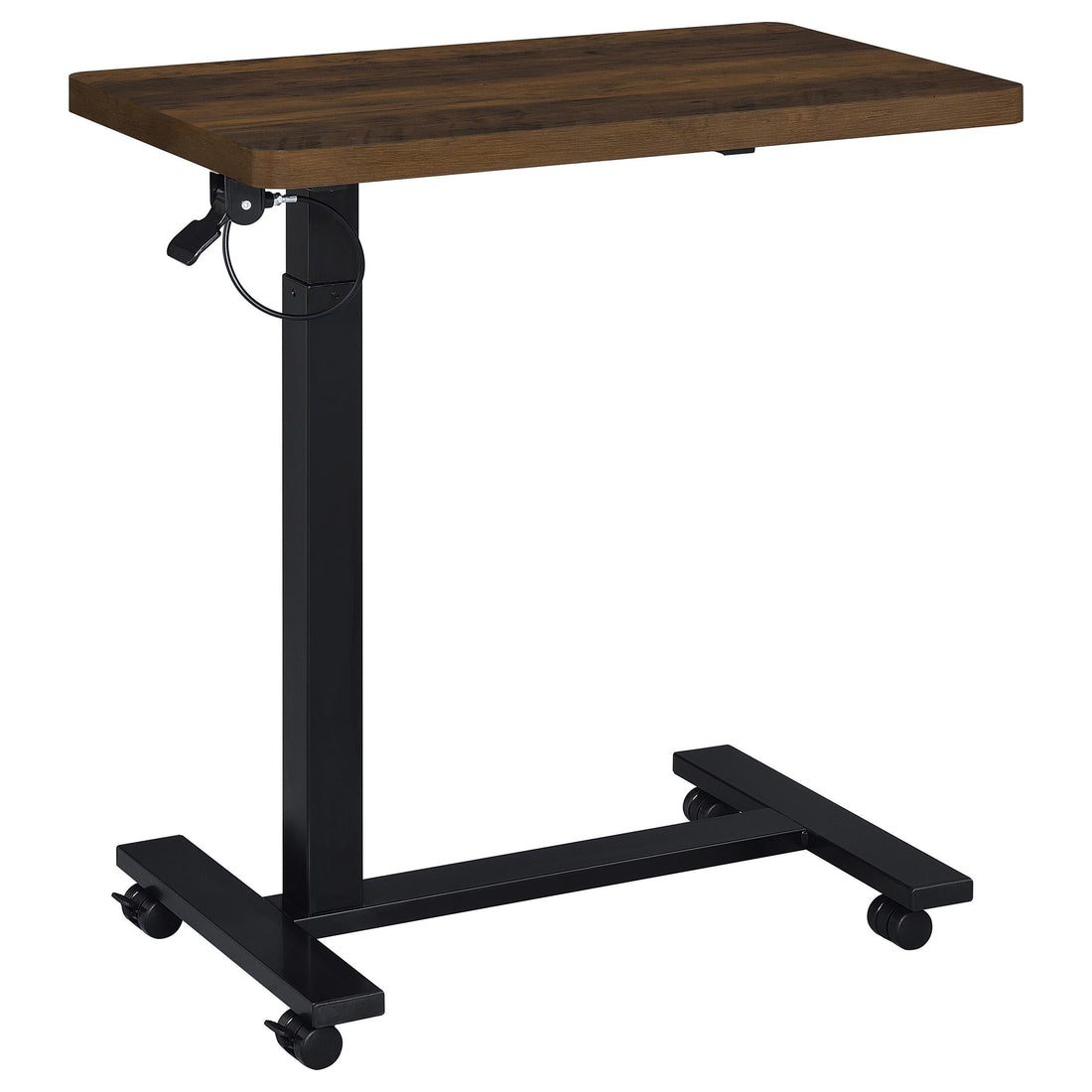  Coaster Furniture Westpark 930302 Pneumatic Adjustable C-Shape Side Table with Casters - Dark Pine IMAGE 1