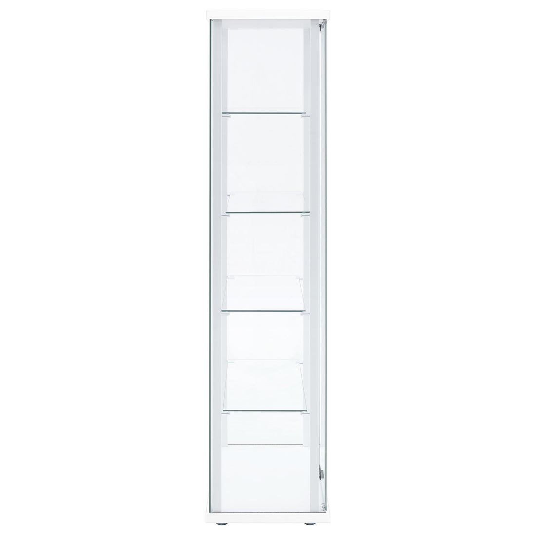  Coaster Furniture Delphinium 950170WHT 4-Shelf Clear Glass Curio Display Cabinet - White IMAGE 1