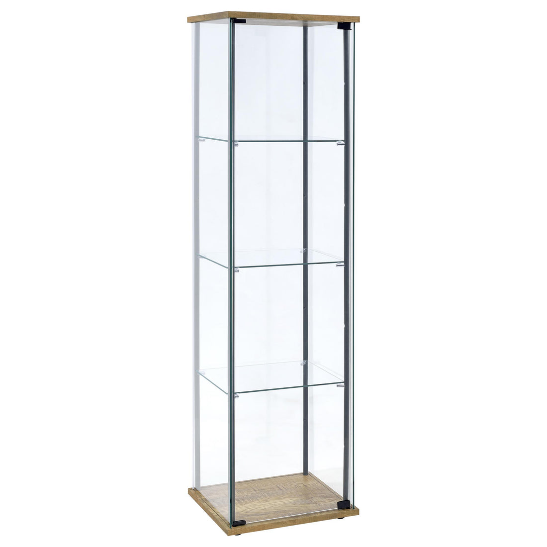  Coaster Furniture Bellatrix 950172MGO 3-shelf Clear Glass Curio Cabinet - Mango IMAGE 1