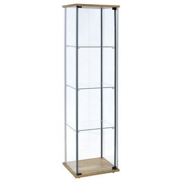  Coaster Furniture Bellatrix 950172MGO 3-shelf Clear Glass Curio Cabinet - Mango IMAGE 1