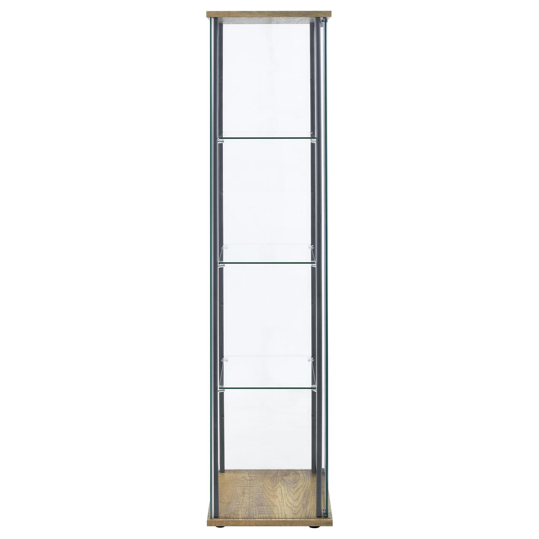  Coaster Furniture Bellatrix 950172MGO 3-shelf Clear Glass Curio Cabinet - Mango IMAGE 1