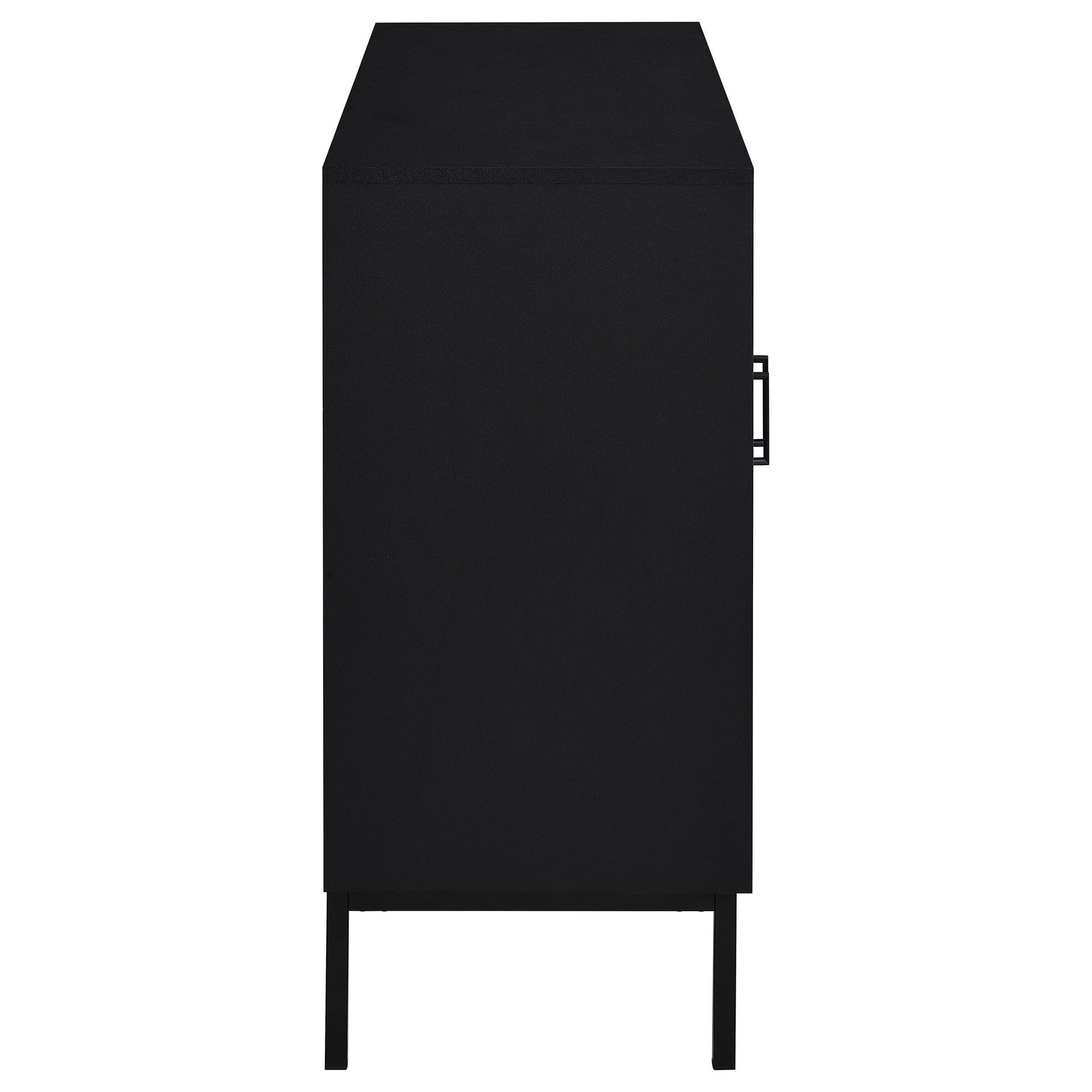  Coaster Furniture Jess 950420 2-door Arched Fluted Glass Accent Cabinet - Black IMAGE 4