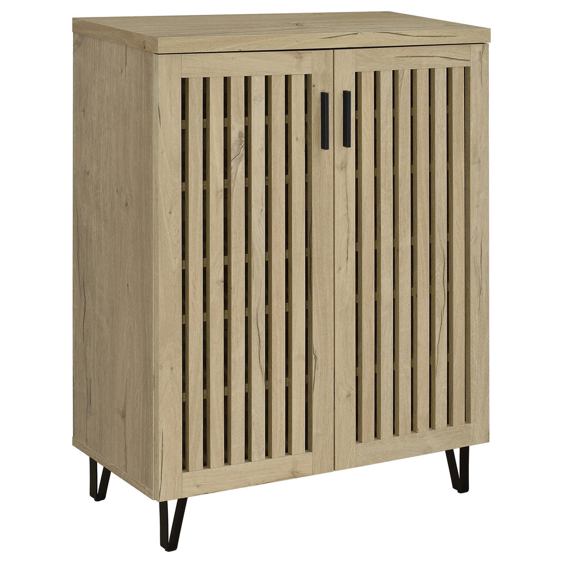  Coaster Furniture Brixton 950424 2-door Entryway Shoe Storage Cabinets - White Oak IMAGE 1
