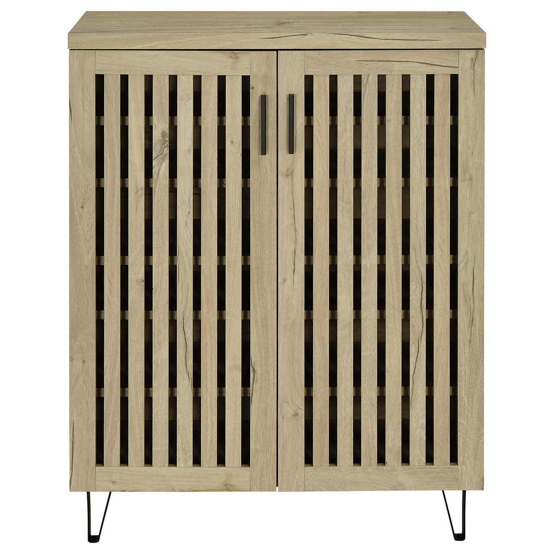  Coaster Furniture Brixton 950424 2-door Entryway Shoe Storage Cabinets - White Oak IMAGE 1