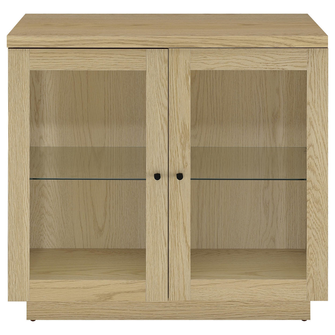  Coaster Furniture Tilbury 950429 2-door Glass Front Accent Display Cabinet - Light Oak IMAGE 1