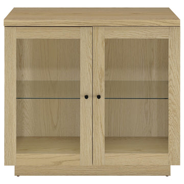  Coaster Furniture Tilbury 950429 2-door Glass Front Accent Display Cabinet - Light Oak IMAGE 1