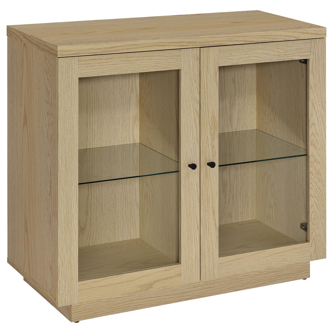 Coaster Furniture Tilbury 950429 2-door Glass Front Accent Display Cabinet - Light Oak IMAGE 1