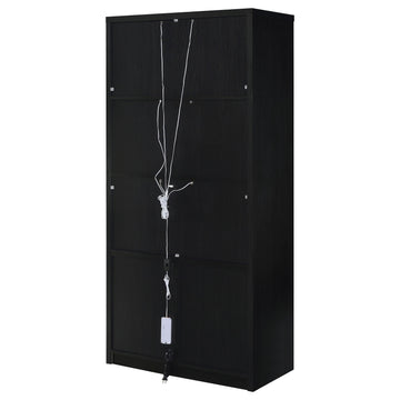  Coaster Furniture Riva 950432 4-door Tall Accent Display Cabinet LED Lighting - Black IMAGE 1